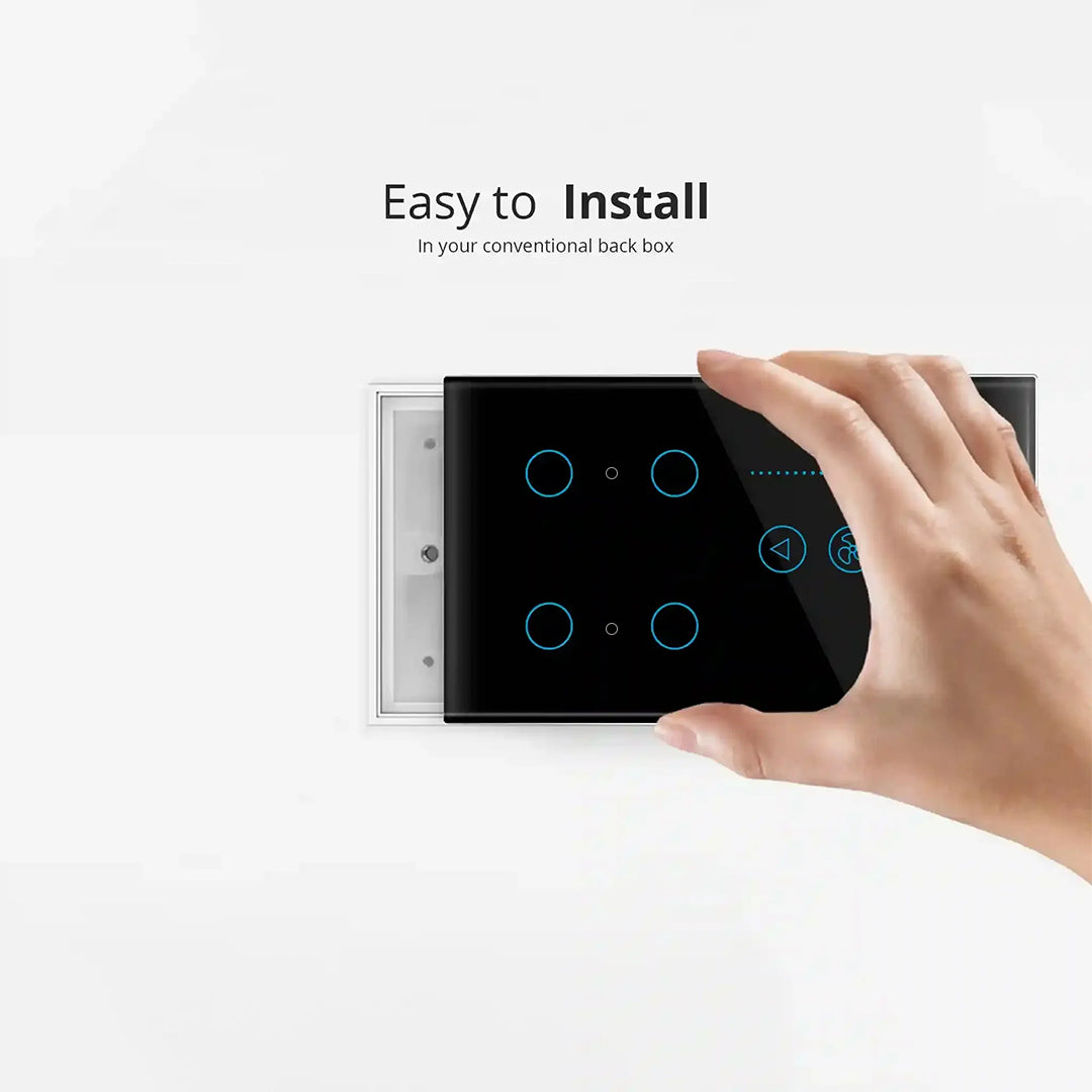 4 Gang+1 Fan Sensor Switch CRYSTAL SERIES