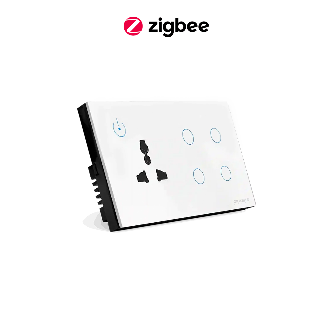 4 Gang Touch Switch & Universal Socket CRYSTAL SERIES