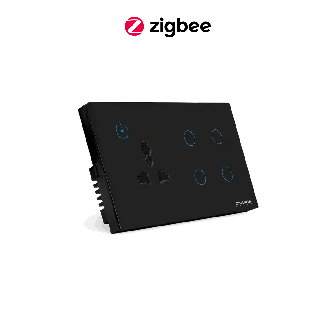4 Gang Touch Switch & Universal Socket CRYSTAL SERIES