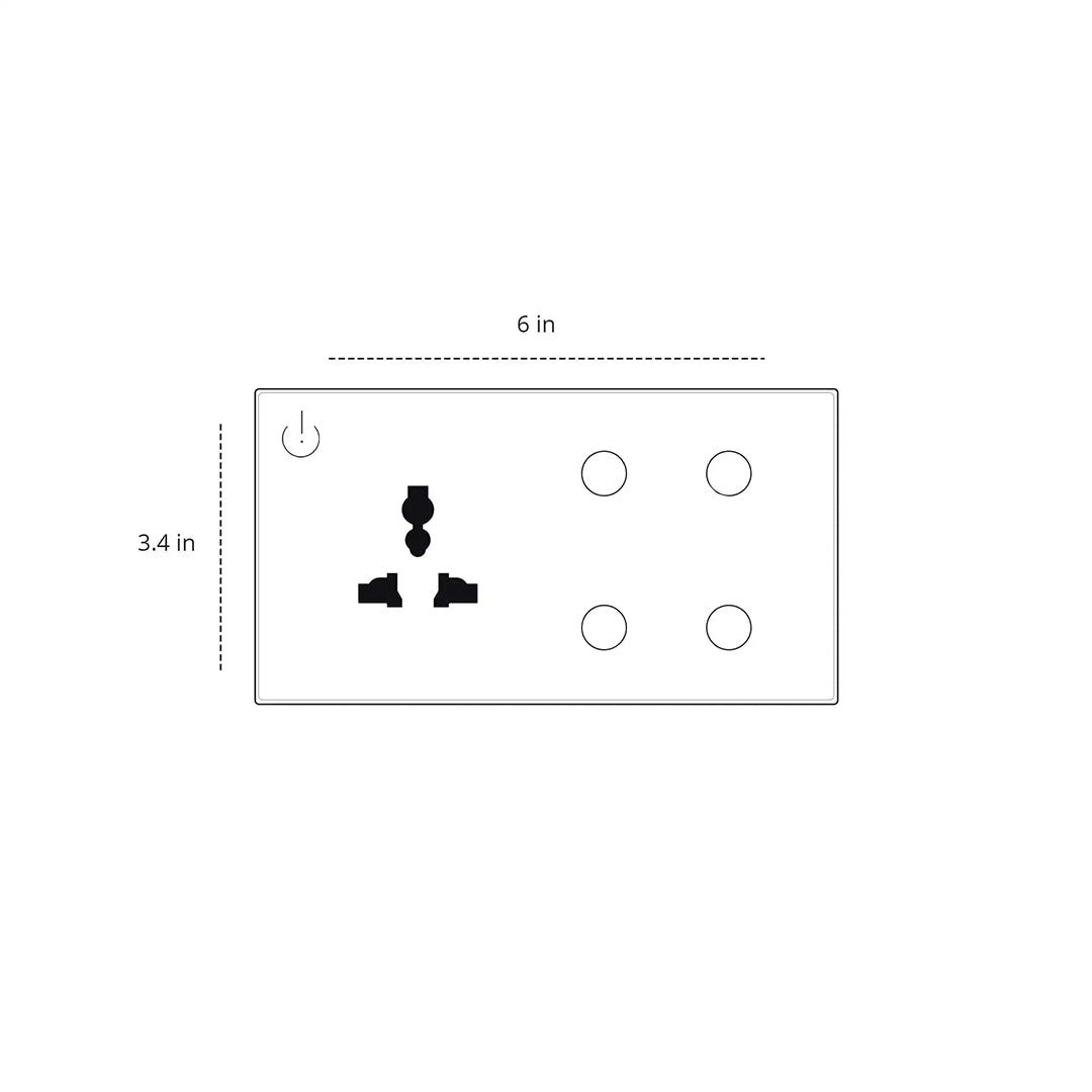 4 Gang Touch Switch & Universal Socket CRYSTAL SERIES