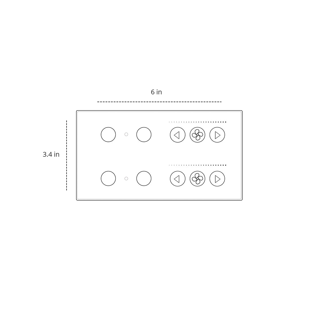 4 Gang+2 Fan Sensor Switch CRYSTAL SERIES