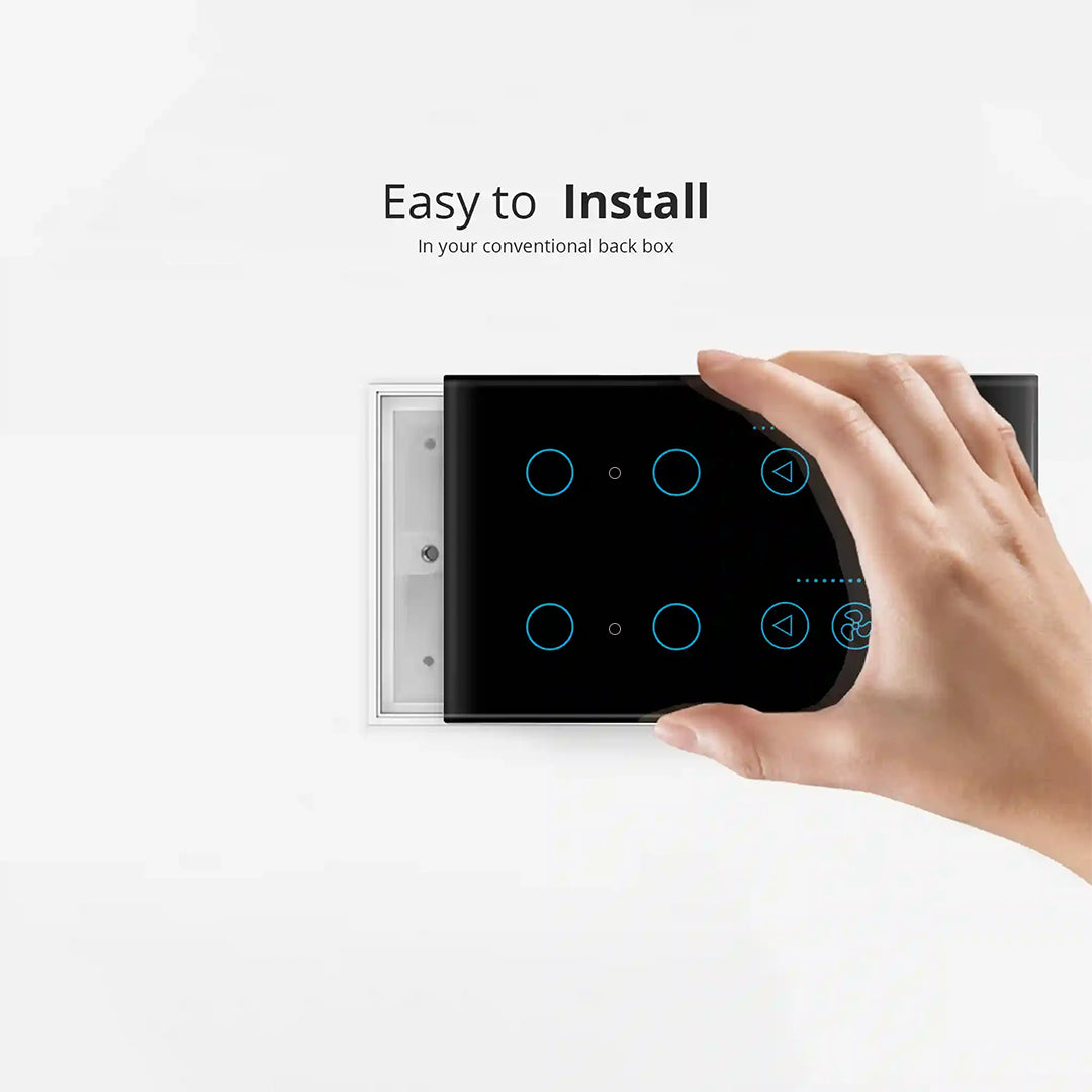 4 Gang+2 Fan Sensor Switch CRYSTAL SERIES
