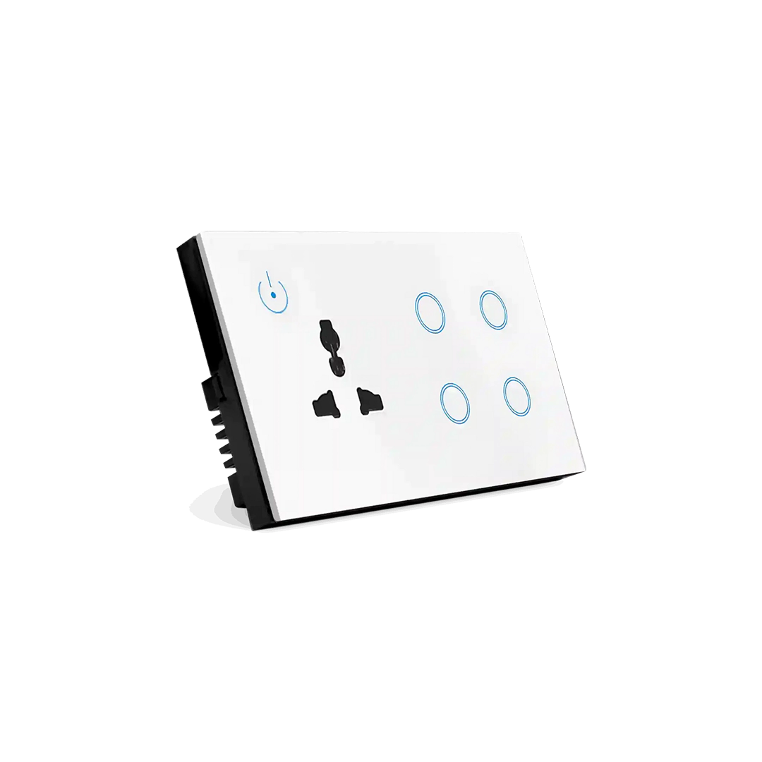 4 Gang Touch Switch & Universal Socket CRYSTAL SERIES