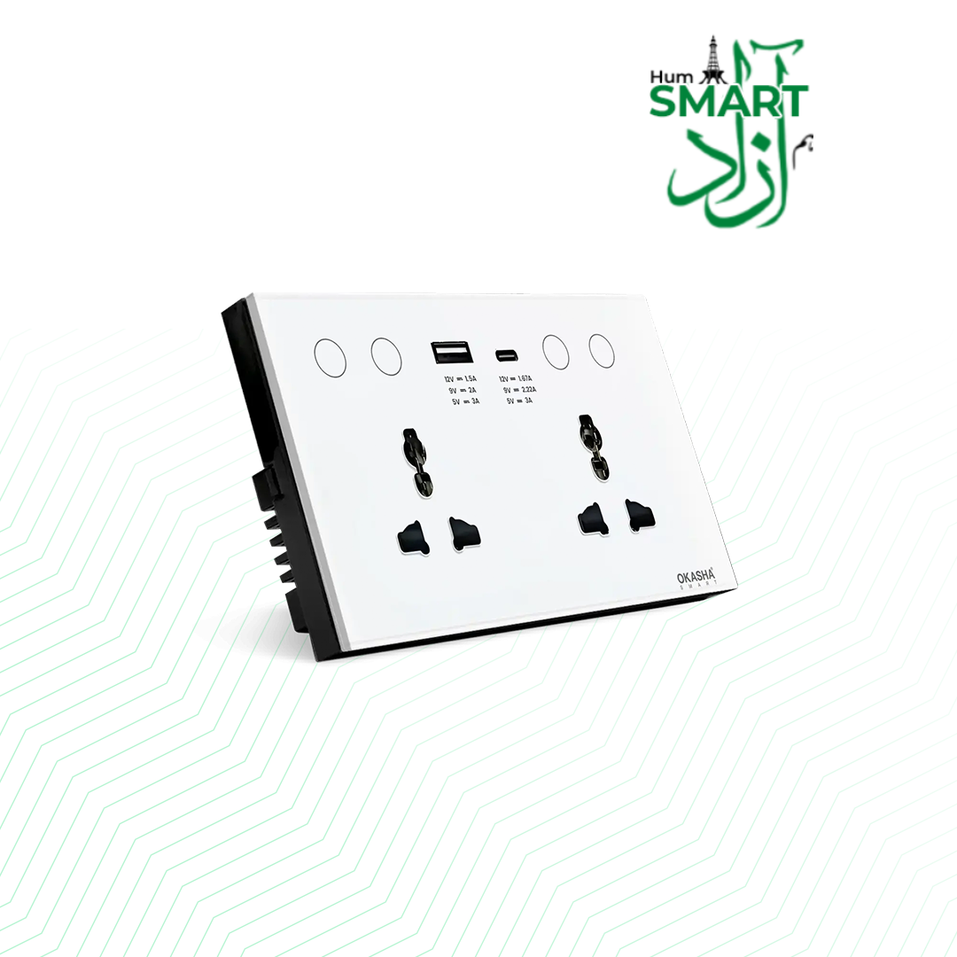 Dual Universal Smart Socket with 1USB+1 C Type