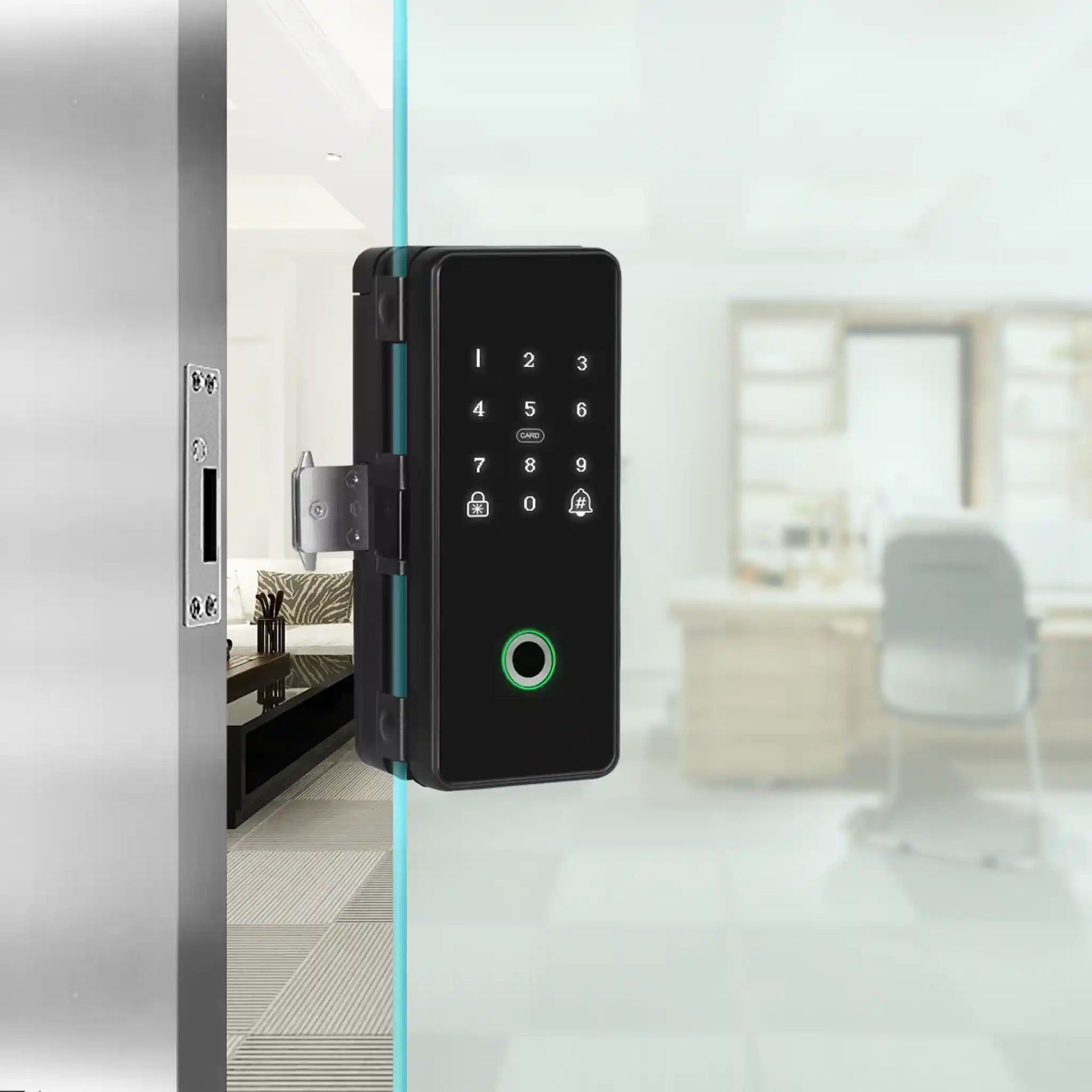 Smart Glass Door Lock (Glass to Aluminium Frame) – Okasha Smart