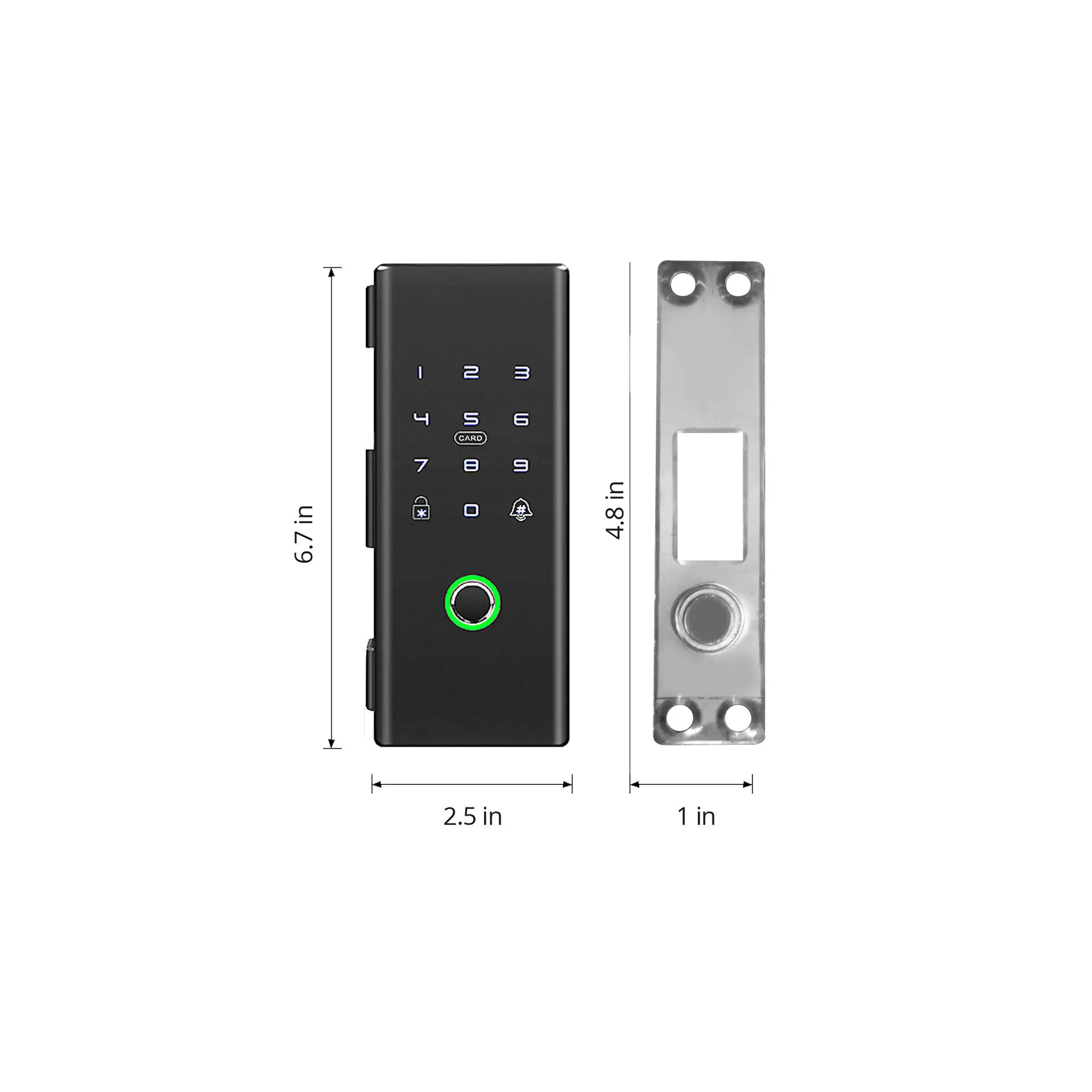 Smart Glass Door Lock (Glass to Aluminium Frame) – Okasha Smart