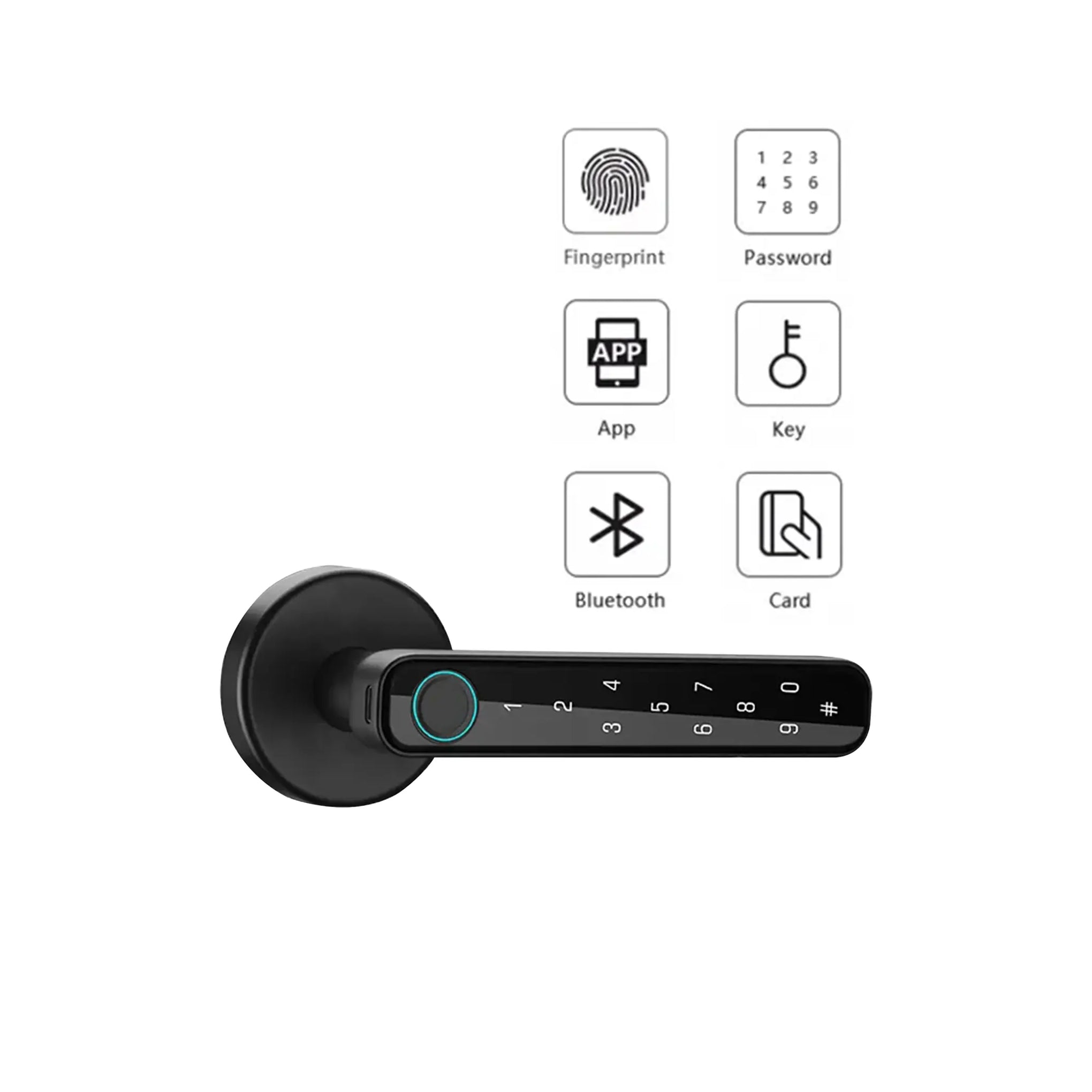 Smart handle door lock with fingerprint