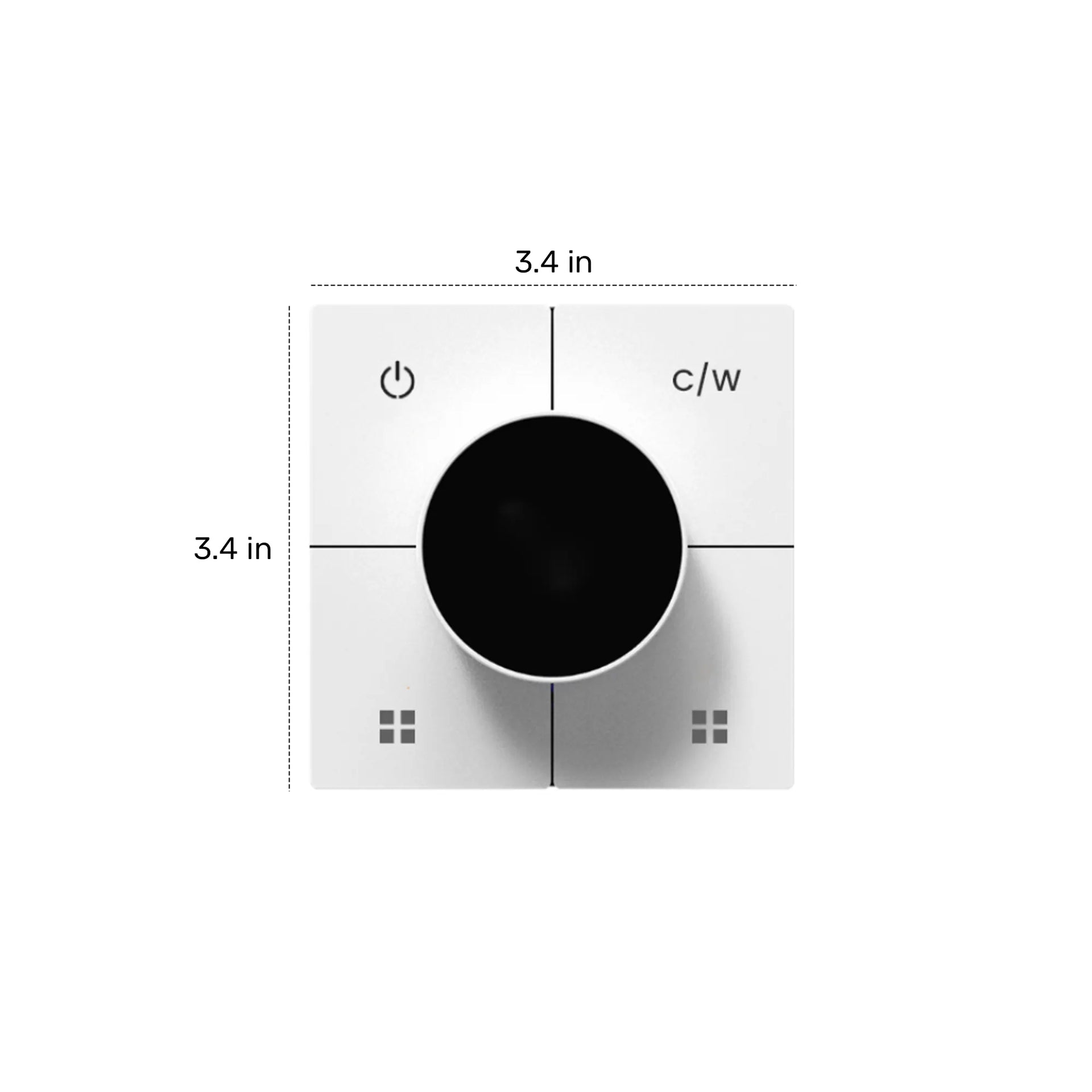 Side view of Okasha Smart Panel with precision rotary knob for stepless brightness and color temperature adjustment – 2025 model