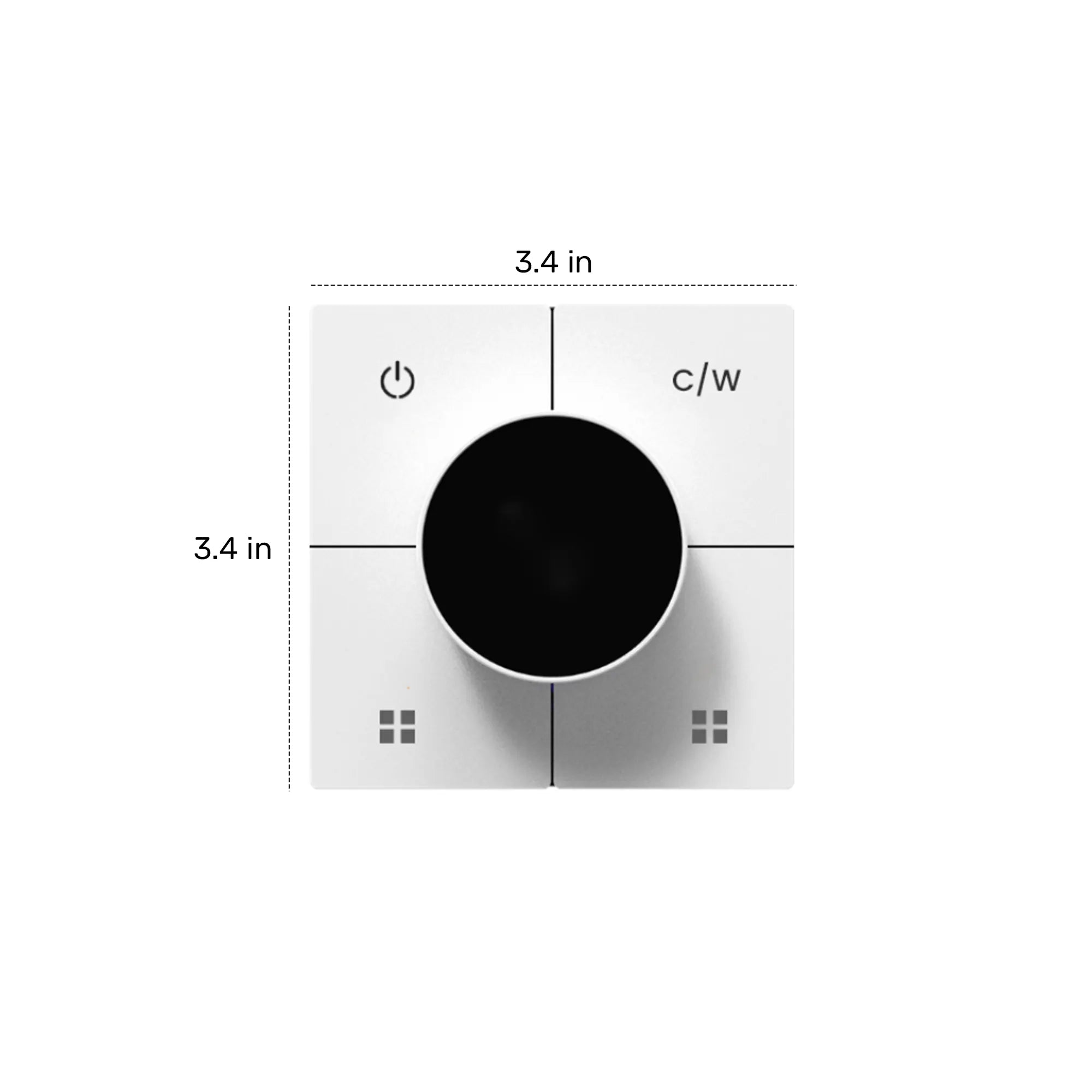 Side view of Okasha Smart Panel with precision rotary knob for stepless brightness and color temperature adjustment – 2025 model