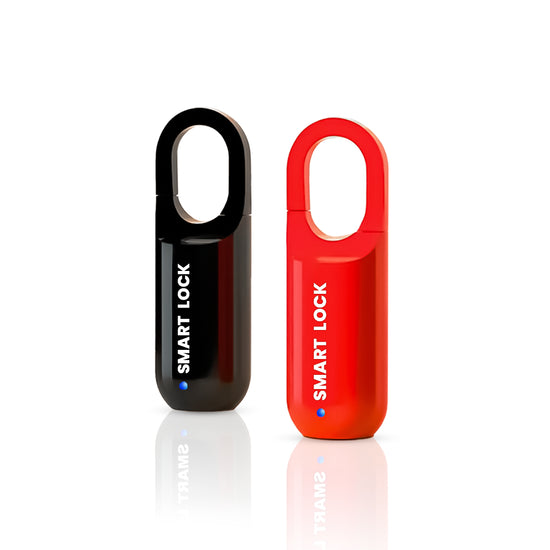 Travel smart fingerprint padlock in red and black – biometric keyless lock for gym and outdoor use in Pakistan