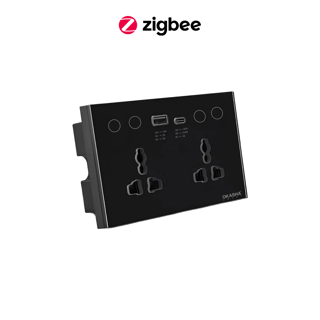 Dual Universal Smart Socket with 1USB+1 C Type